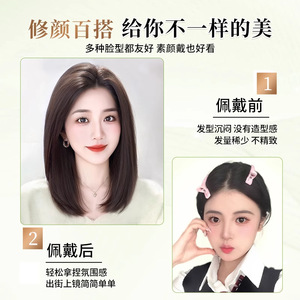 Otra peluca recta de 40 cm, semimanual, de longitud hasta la clavícula, para mujer - Product Image 3