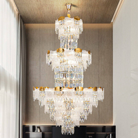 Grand Lustre Suspendu en Cristal de Luxe, Luminaire Rotatif pour Villa, Hall d'Hôtel, Loft et Décoration de Salon
