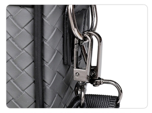 Bolso Bandolera de Hombre Estilo Japonés, Textura Tejida, Cuero PU, Cierre de Cremallera, Ligero, Impermeable y Duradero para Negocios - Product Image 4