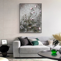 Peinture à l'huile abstraite de fleurs 100% peinte à la main sur toile, nature morte classique, tableau mural pour salon, décoration intérieure