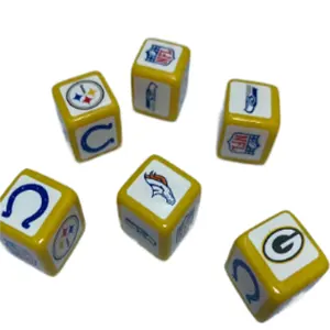 Wholesale 22mm Different Colors Acrylic Dice Custom Printing Logo Eco-Friendly Plastic Round Corner Dice For Game Set