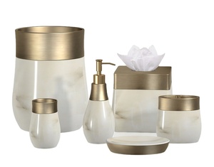 Luxury Modern High Quality New-fashioned Resin Six-piece Eco-Friendly Stocked JUEHENG Brand <strong>Bathroom</strong> <strong>Accessories</strong> <strong>Set</strong> Model - Product Image 1