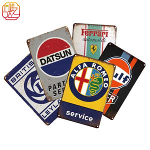 لوحات معدنية مخصصة بالجملة لتزيين المرآب بتصميم السيارات والدراجات النارية الكلاسيكية، مطبوعة بالأشعة فوق البنفسجية للإعلانات - Product Image 1