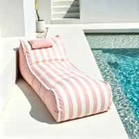 BR Wholesale Housse de pouf flottant de piscine moderne à rayures en tissu Oxford imperméable pour transat