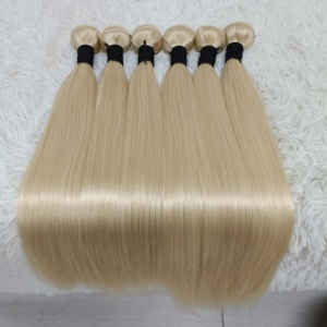 Extensions de cheveux vierges Letsfly 10A Raw Blonde 613, 100% cheveux humains, lisses, en lots de 10''-30'', disponibles. - Product Image 2