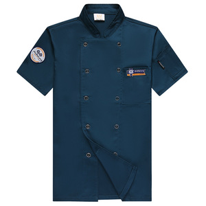 Uniforme de chef pâtissier à manches longues en sergé polyester/coton pour l'automne et l'hiver, vêtements de chef de restaurant occidental - Product Image 4