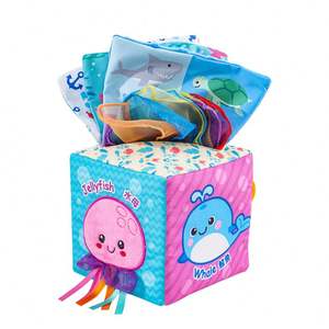 Jollybaby Boîte à mouchoirs sensorielle douce personnalisée en forme d'animal pour bébé, jouet en peluche et boîte à mouchoirs - Product Image 1