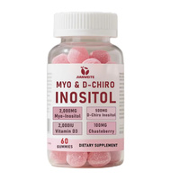 Gummies Myo & D-Chiro Inositol pour la santé féminine, soutien hormonal, SPM, supplément Manopsuse avec méthylfolate
