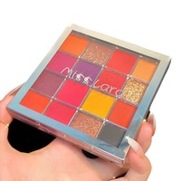 Palette de fards à paupières 16 couleurs haute qualité, finition scintillante, pour maquillage de scène (vente en gros)