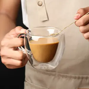 Mooi In Kleuren Groothandel Dubbelwandige Glazen Koffiekop Glazen Koffiekop