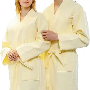 Organic Cotton Luxurious Bath Robe Set Cotton Waffle Kimono Bathrobe