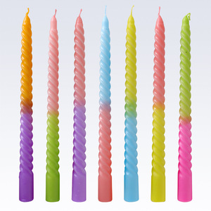 เทียนเกลียวสีไล่ระดับแบบยาวสำหรับตกแต่งโต๊ะอาหารงานเลี้ยง - Product Image 4