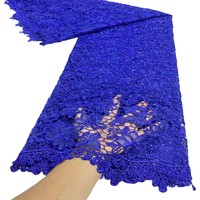 Tissu de dentelle d'organza de guipure africaine de haute qualité avec des paillettes solubles dans l'eau pour la décoration de sacs