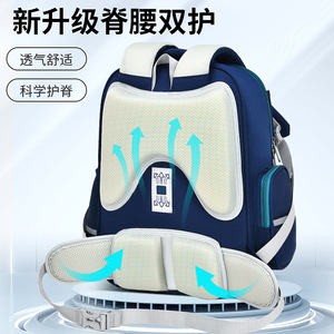 Z.M Baby Student Backpack 15 Inches Color Blocking Stripe Design For Boys School Education - Product Image 4