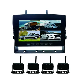 צג LCD אלחוטי IPS 10 אינץ' עמיד למים ראיית לילה גיבוי מערכת מצלמות רוורס למשאית