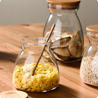 Apothekersglazen pot met brede opening, cilindrisch, grote capaciteit, voor pasta, noten, fruit, huishoudelijk gebruik, keukenopbergruimte