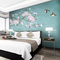 Murale florale de design intérieur personnalisé, papier peint mural texturé en PVC non tissé 3D
