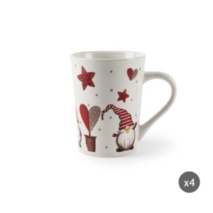 Set di 4 Tazze in Gres Excelsa GNOMO 38 Cl Multicolore Lavabili in Lavastoviglie e Microonde per Caffè Tè Tazze Decorative per Halloween - Product Image 1