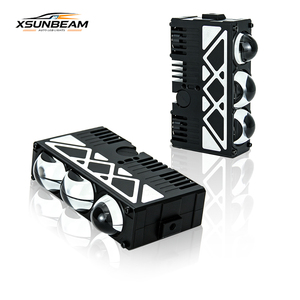 100W 3-lens Bi-LED grillelamp solenoïde dubbele bundel driekleurig CNC 6500K IP67 waterdicht glazen lens externe rijverlichting - Product Image 3