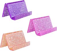 Porte-cartes de visite en acrylique scintillant de grande capacité, support de carte, organisateur pour bureau, école, hôtel, réception