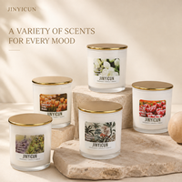 Bougie parfumée personnalisée en mélange de soja dans un bocal en verre avec couvercle, senteurs mélangées, marque privée, vente en gros, parfum d'ambiance pour la maison, bougies cadeaux, OEM