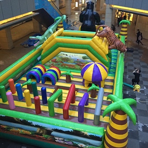 QIQU - Pista de Obstáculos Inflable Gigante Comercial de 65 pies, Tobogán de Gorila de PVC de 0.55 mm para Alquiler en Carnavales, con Certificación CE - Product Image 3