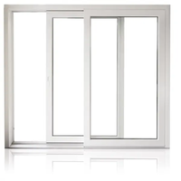 Fenêtres coulissantes européennes en PVC, poignée à manivelle pliable, cadre ultra-fin, fenêtre fixe, design moderne, verre isolant haute performance