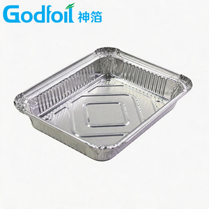 Barquette en aluminium 9x7 pouces, 5 lb, oblongue, grande, 50 oz, rectangulaire, pour traiteur, fête, livraison de repas - Product Image 2