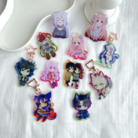Porte-clés en acrylique personnalisé avec logo, breloque holographique, cadeau promotionnel, porte-clés classique en époxy imprimé, porte-clés anime