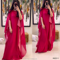 Fabricant Robe Musulmane Papillon Manches Chauve-Souris Arabe Style Dubaï Deux Couches Bicolore Abaya Caftans