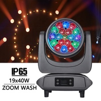 Projecteur à tête mobile zoom LED RGBW FEIYUEYUE IP65 étanche pour extérieur, 19x40W, 80 CRI, anneau de 4 à 60 pixels, pour événements, concerts, télévision, scène