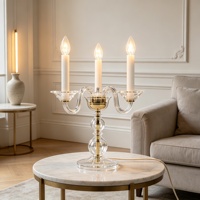 Luminaire de table décoratif en verre transparent fait main en forme de chandelier moderne pour la maison, la chambre, le salon, la villa, l'hôtel