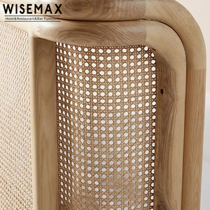WISEMAX FURNITURE <span class=keywords><strong>Letto</strong></span> con Testiera in Rattan Design Semplice per Hotel e Casa, Struttura <span class=keywords><strong>Letto</strong></span> in Velluto <span class=keywords><strong>Rosa</strong></span> Queen Size in Legno - Product Image 5