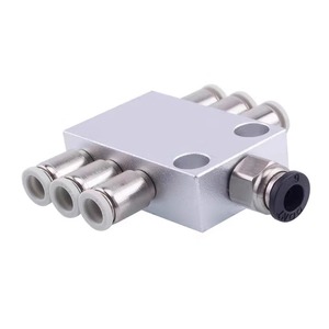 Bloque Distribuidor Neumático de Aire en Miniatura, 1 Entrada, 4 Salidas, 6 Canales, 10 Canales, 12 Salidas, Válvula de Temperatura Normal - Product Image 1