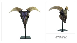 تمثال اصطناعي لرأس حيوان من الراتنج, تمثال ديكور داخلي بجمجمة حيوان من الراتنج ، ديكور للمنزل - Product Image 5