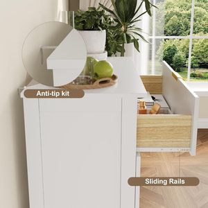 Mueble <span class=keywords><strong>de</strong></span> <span class=keywords><strong>Entrada</strong></span> Personalizado con 4 Cajones para Dormitorio, Cómoda con Tiradores Metálicos, Cajonera <span class=keywords><strong>de</strong></span> Madera para Sala <span class=keywords><strong>de</strong></span> Estar - Product Image 4