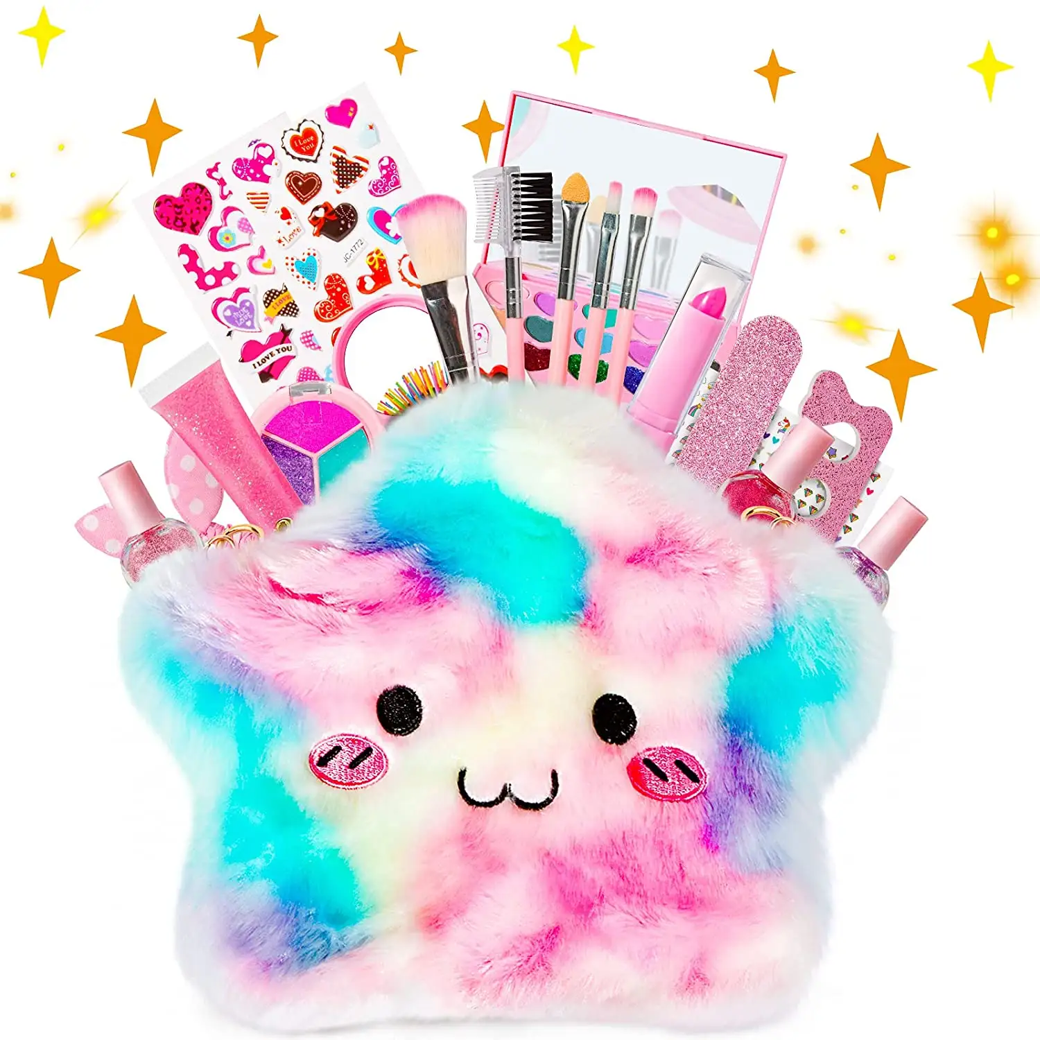 OEM ODM Kids Makeup Kit Non-Toxic Make Up Beauty Toys Set with Stylish Bag Gifts Girls Fit Role Play Game Princess Dress up