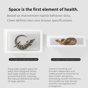 Sistema di allevamento impilabile per rettili CLEEN: Terrario per <span class=keywords><strong>serpenti</strong></span> e rettili con tappetino riscaldante - Vendita all'ingrosso direttamente dalla fabbrica - Product Image 2