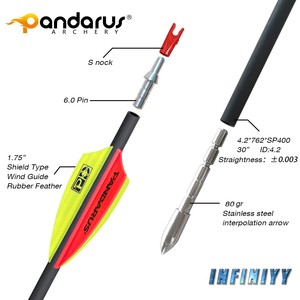 Flèches de tir à l'arc PANDARUS Infinity Series - ID 4,2 mm, Spine 300-1500, 12 pièces/boîte, flèches de chasse et de tir sur cible - Product Image 6