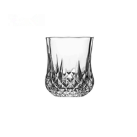 Bouteille en verre cristallin transparent à facettes, personnalisée OEM, 370 ml, style gobelet, imprimée à l'écran, pour whisky, spiritueux, bar