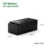 Batterie au lithium semi-solide TSX Power à charge rapide 72V LiFePO4 60Ah 1200 cycles, pack de batteries avec borne 100A en acier laminé à froid