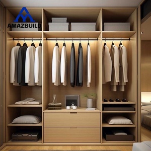 AMAZBUILD Série haut de gamme Meuble de vestiaire Armoire sur mesure <span class=keywords><strong>Porte</strong></span> vitrée de placard <span class=keywords><strong>avec</strong></span> bandes lumineuses - Product Image 2