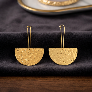 SOUMYA CREATIONS Pendientes Geométricos de Latón Chapado en Oro con Alambre para Pendientes, Joyería de Moda para Mujer, Diseño Clásico de Medio Círculo - Product Image 3