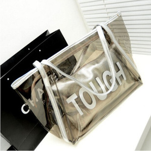 Bolso de Hombro Transparente de Cristal Personalizado con Logo para Verano, Bolso de Mano para Mujer, Bolso de Playa con Letras Impresas, Bolso Impermeable Tanjing - Product Image 5