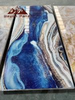Panneau mural Wayon en PVC brillant effet marbre UV, style luxe moderne, étanche et ignifuge, pour salon et hôtel