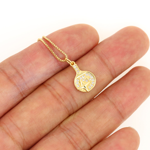 Collar con Colgante de Abeja y Estrella de la Suerte Estilo Vintage Chapado en Oro de 18K con Cadena de Latón con Circonitas Cúbicas para Fiestas, Regalo de Joyería - Product Image 6