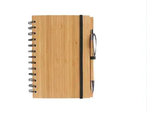 Kunden spezifischer/Großhandels druck a4 a5 Bambus journal Hardcover-Notizbücher mit Stift