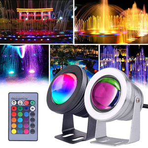 IP68 10W RGB 12v LED <strong>Pond</strong> Lights Floating Underwater Lights for Swimming Pool Hot Tub <strong>Fountain</strong> &amp; Disco Pool Party Decoration - Product Image 1