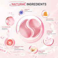 Patchs pour les yeux en gel personnalisés, 60 pièces, graines de pamplemousse, raffermissant, anti-rides, apaisant les rougeurs, hydratation intense, masque pour les yeux en hydrogel