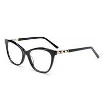 BONA Spécifications multiples Feuille de verre Rectangle Acétate Mélange de métal Lunettes optiques Cadre Noir Myopie Lentille Lecture à la mode